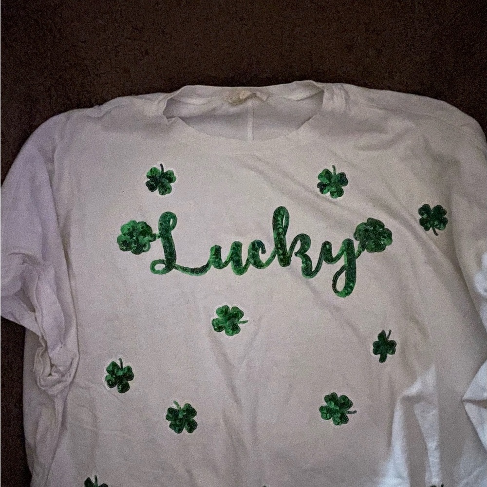 Lucky Bra Women's White and Green Graphic Top - Picture 3 of 5